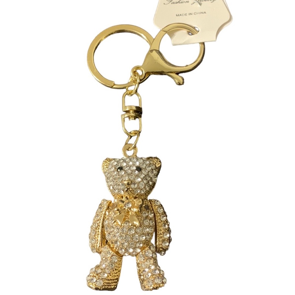 NEW Teddy Bear Bag Charm Key Chain - Picture 1 of 1